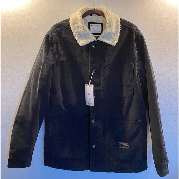 Denim & Flower Other - NWT Brand New Denim & Flower Ricky Singh Men’s L Black Corduroy Coat with Sherpa